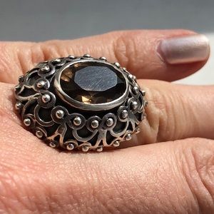 Antique Smokey quartz statement ring